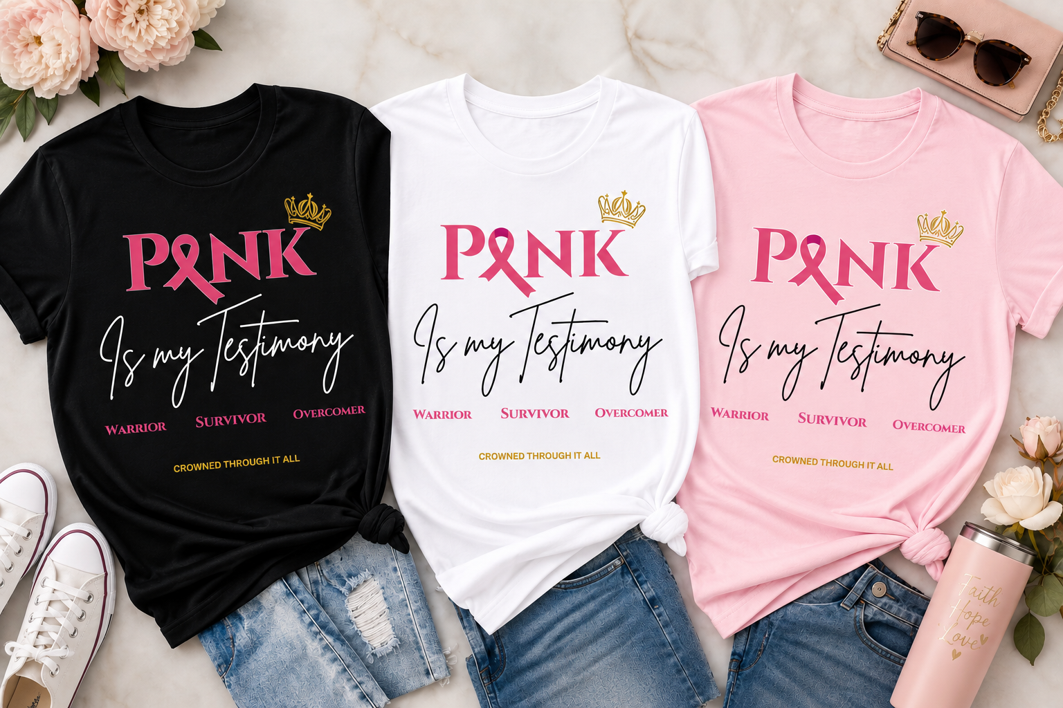 Pink Is My Testimony™ Breast Cancer Survivor T-Shirt