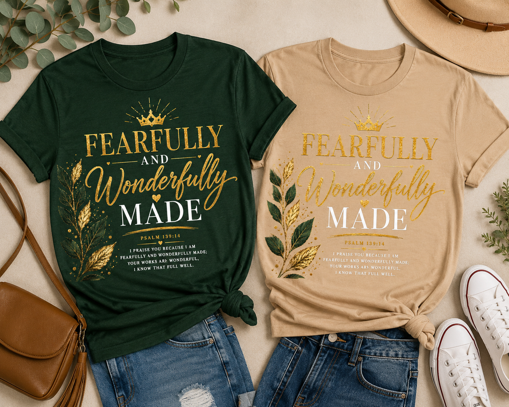 Fearfully & Wonderfully Made | Psalm 139:14 Faith T-Shirt