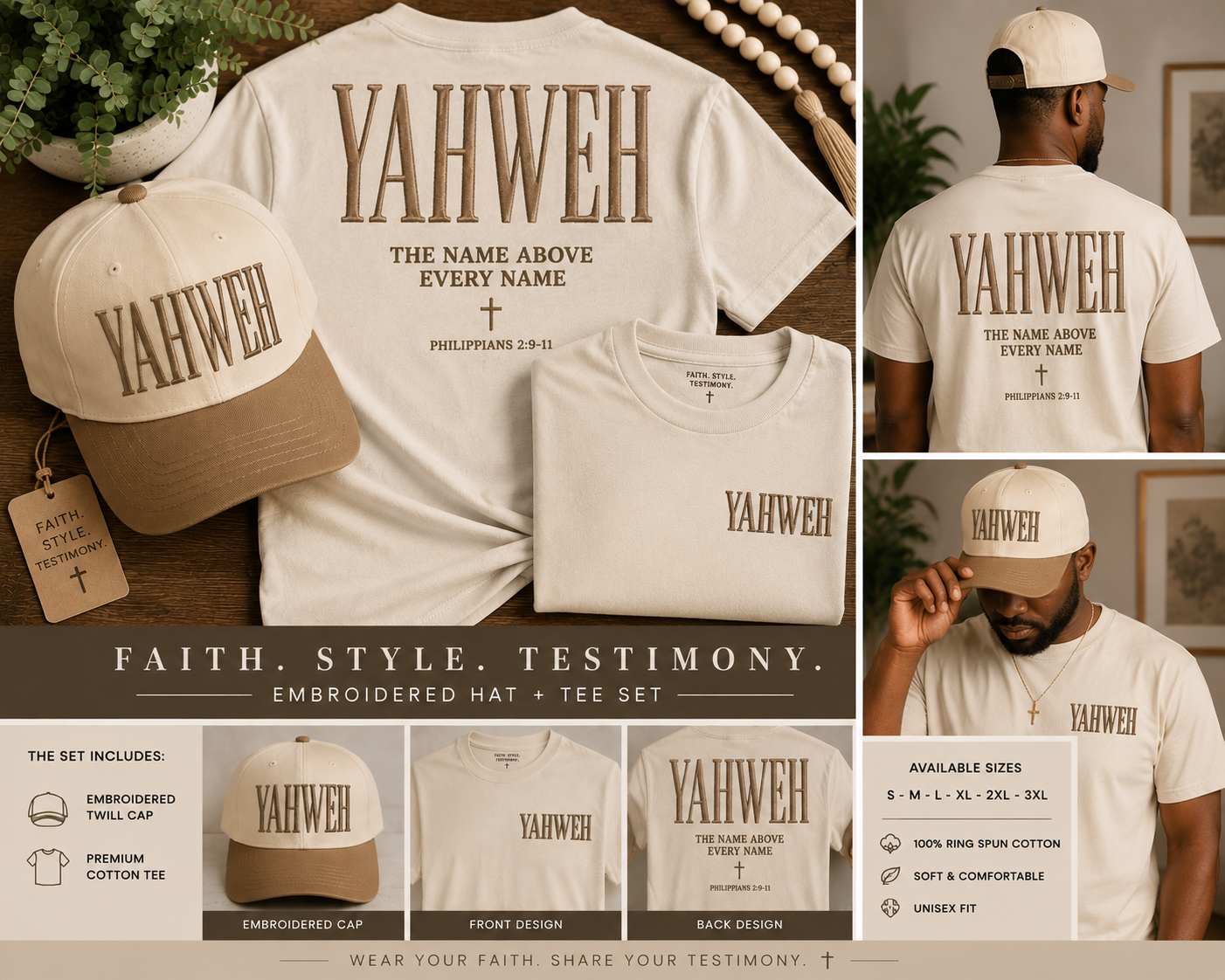 YAHWEH™ “The Name Above Every Name” Hat + T-Shirt Set