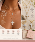 Layer Your Faith™ Double Cross Layered Necklace