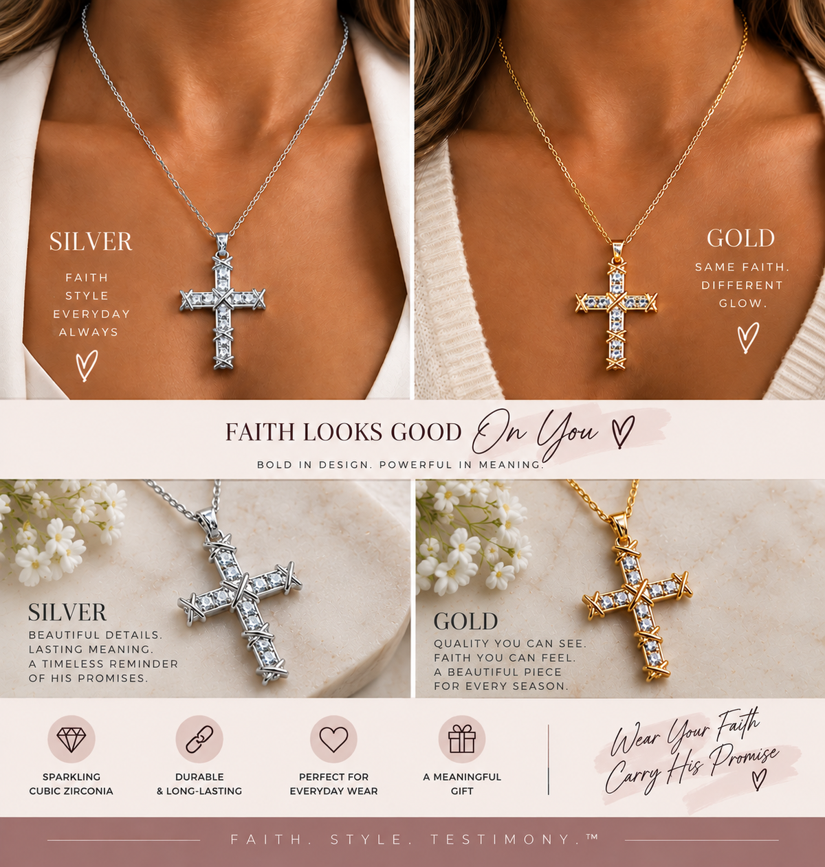 Faith in Every Detail Cross Necklace