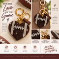 Love of the Game Rhinestone Football Heart Purse Charm & Keychain