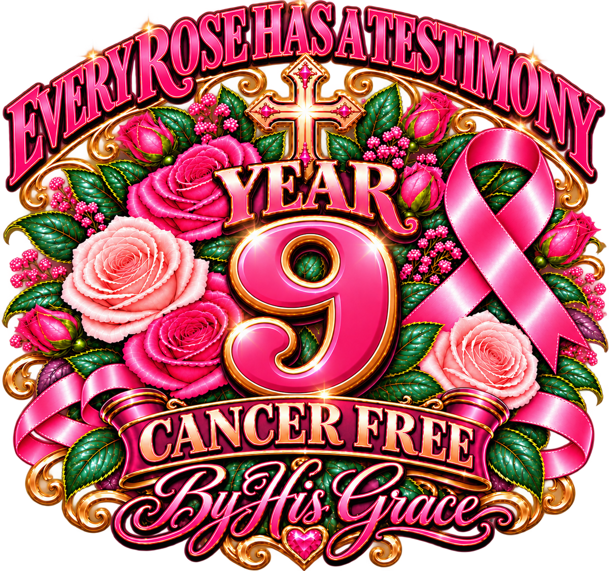 Every Rose Has a Testimony™ | Cancer-Free Anniversary T-Shirt