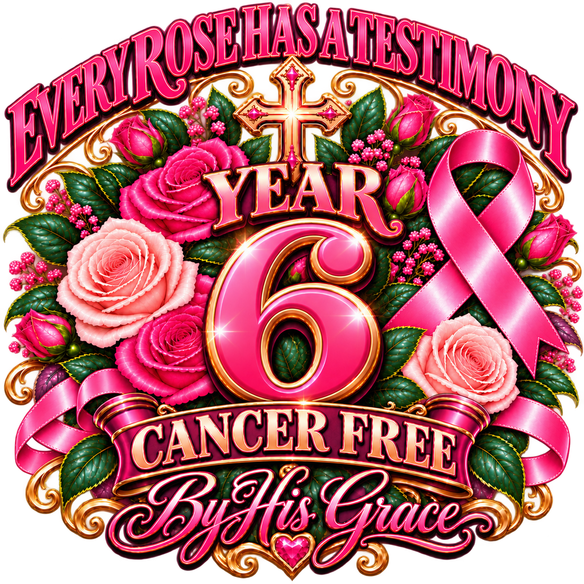 Every Rose Has a Testimony™ | Cancer-Free Anniversary T-Shirt