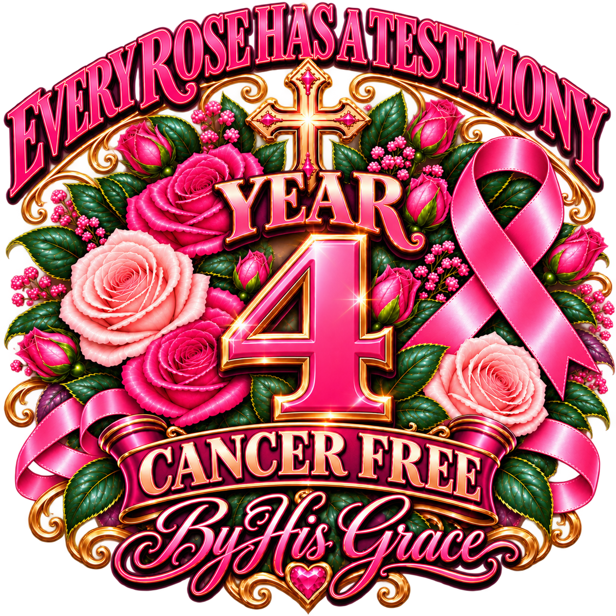 Every Rose Has a Testimony™ | Cancer-Free Anniversary T-Shirt